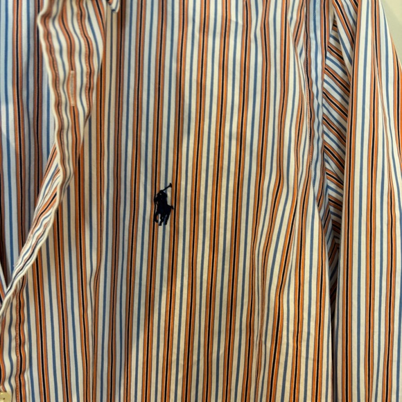 Ralph Lauren Men's Casual Striped Shirt - Orange and White Large - Picture 3 of 14